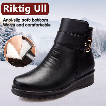 💟Genuine Leather Metal Buckle Velvet Boots🔥49% rabatt + köp 2 gratis frakt📦